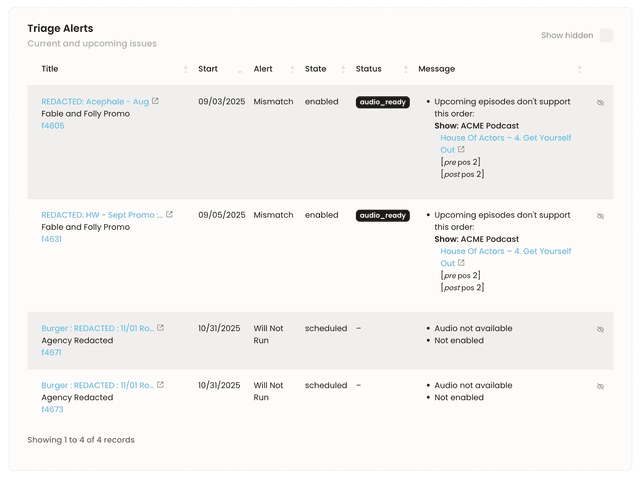 Campaign alerts interface